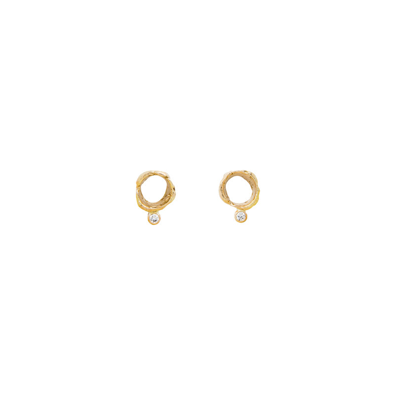 Enchanted Forest Tiny Gold diamond stud